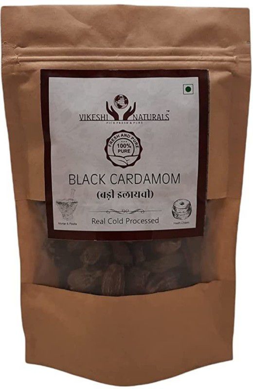 Vikeshi Naturals Black Cardamom |Black Cardamom Real Cold Processed 100gms, 100% Natural  (100 g)