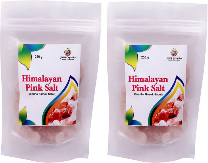 Jioo Organics Rock Salt Pack of 02 Himalayan Pink Salt  (500 g, Pack of 2)