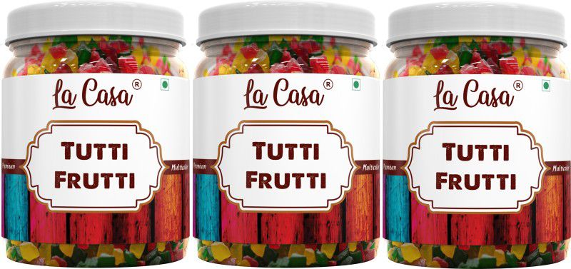 La Casa Multicolor Tutti Frutti | Combo Pack of 3 | Fresh Cherries for Cakes & Cookies Decoration | Papaya  (3 x 250 g)