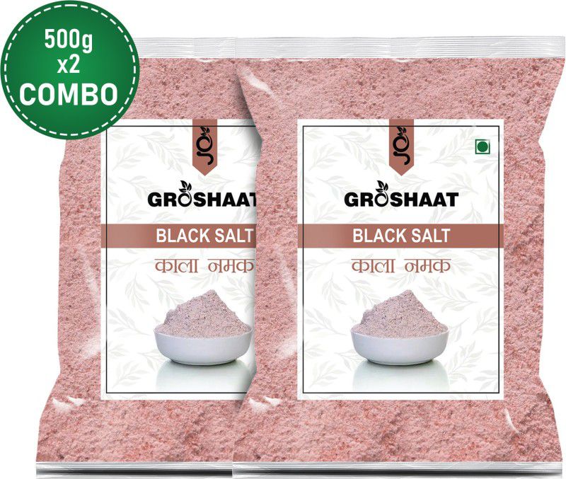 Groshaat Black Salt ( Kala Namak ) - 500 Grm Each (Pack of 2) Black Salt  (1000 g, Pack of 2)