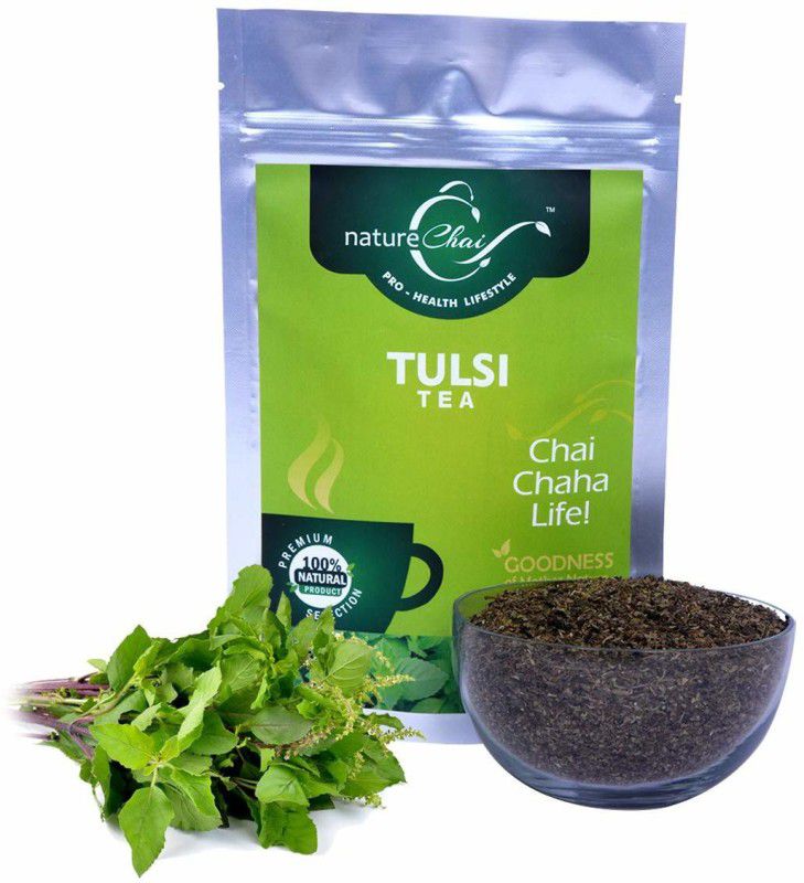 Nature Chai Tulsi Tea Pure & Light Loose Green Tea Leaves 100gx1 (Total 100g)Pack, All Natural Flavour, Zero Calories - Improves Metabolism & Reduces Waist In Zip Pack Tulsi Tea Pouch  (100 g)