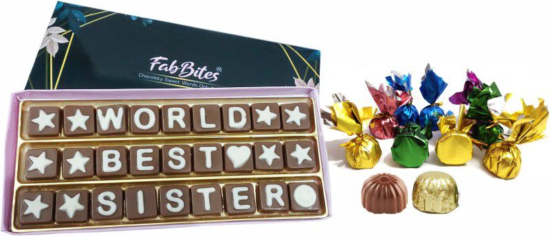 FabBites Birthday Chocolate Gift Box for Sister-Best Sister Chocolate with 12 Chocolate Bars  (2 x 100 g)