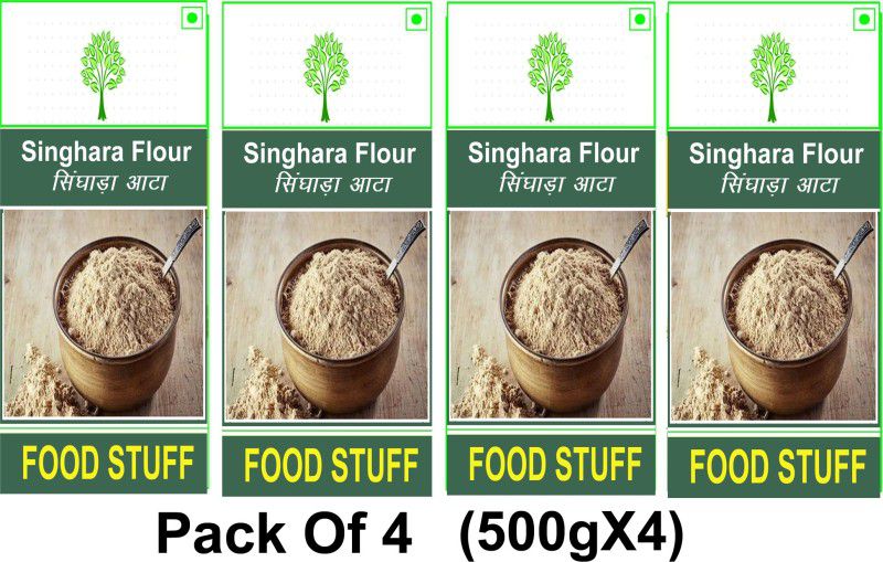 FOOD STUFF Best Quality Singhara Atta/Chestnut Flour Pack -(500gX4)  (2000 g, Pack of 4)