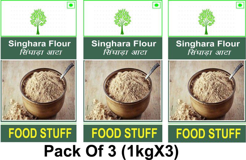 FOOD STUFF Best Quality Singhara Atta/Chestnut Flour Pack -(1KgX3)  (3 kg, Pack of 3)