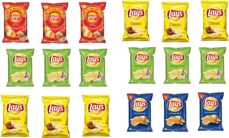 Lay's multi flavours combo pack B6 Chips  (18 x 30 g)