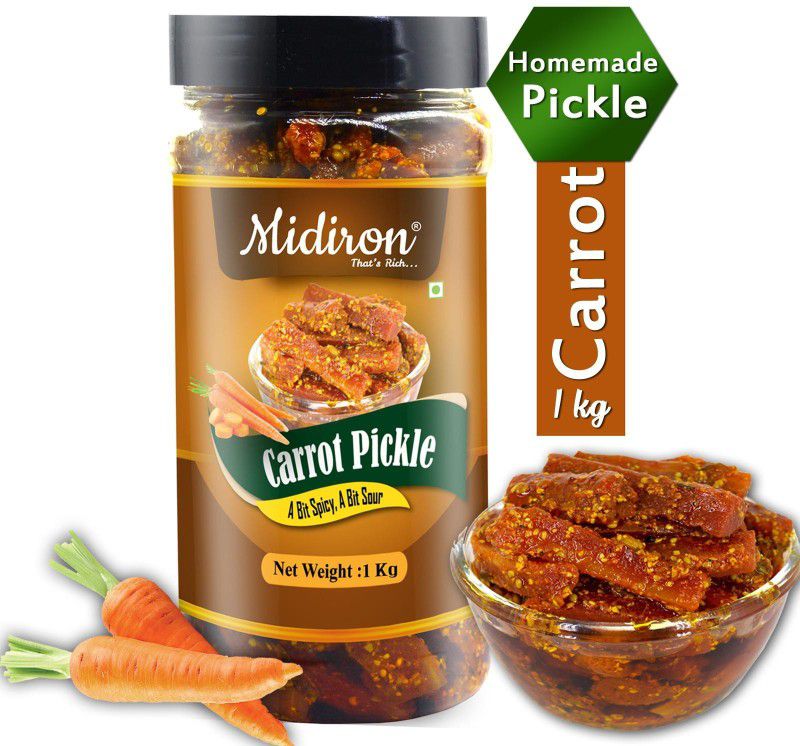 Midiron Carrot Pickle, Gajar ka Aachar, Homemade Aachar, Punjabi Traditional Gajar Pickle, (No Chemical, Preservative Free) Carrot Pickle  (1 kg)