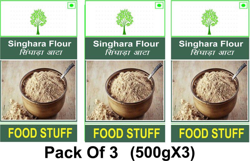 FOOD STUFF Best Quality Singhara Atta/Chestnut Flour Pack -(500gX3)  (1500 g, Pack of 3)