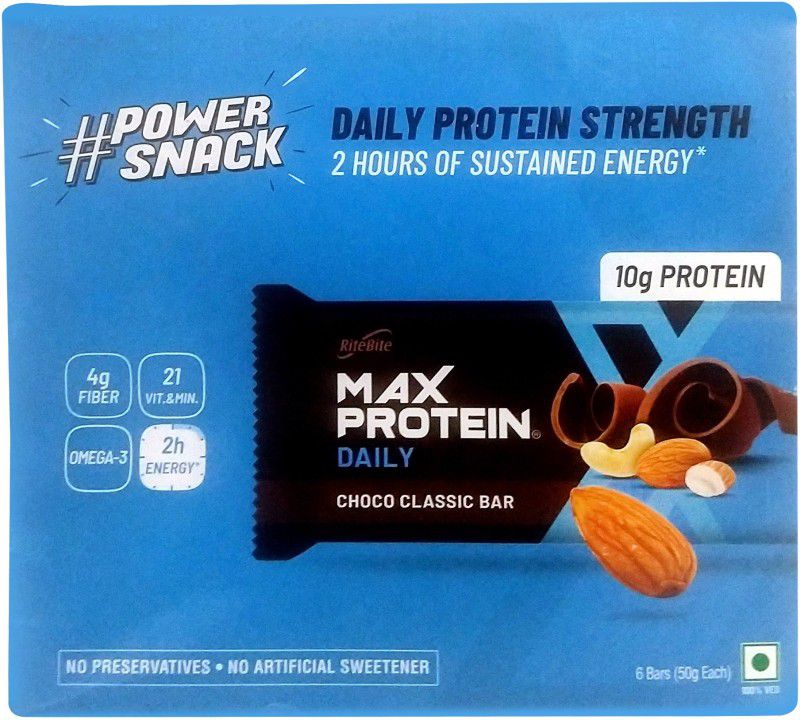RiteBite Max Protein Daily Choco Classic Bars 300g Box  (6 x 50 g)