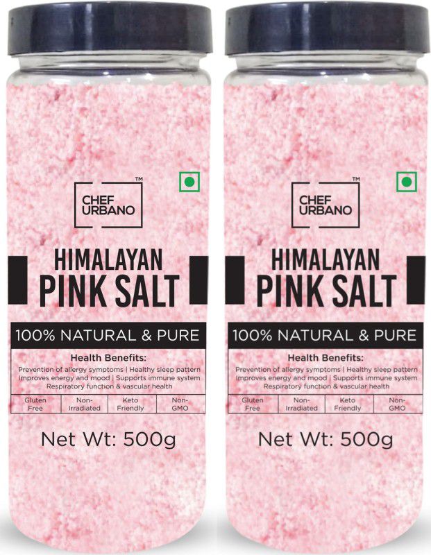 Chef Urbano Himalayan Pink Salt 500 Gms * 2 Pcs Rock Salt  (1000 g, Pack of 2)