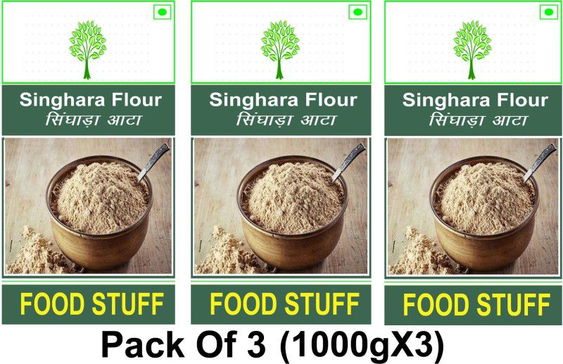 FOOD STUFF Best Quality Singhara Atta/Chestnut Flour Pack -3 (1000gX3)  (3 kg, Pack of 3)