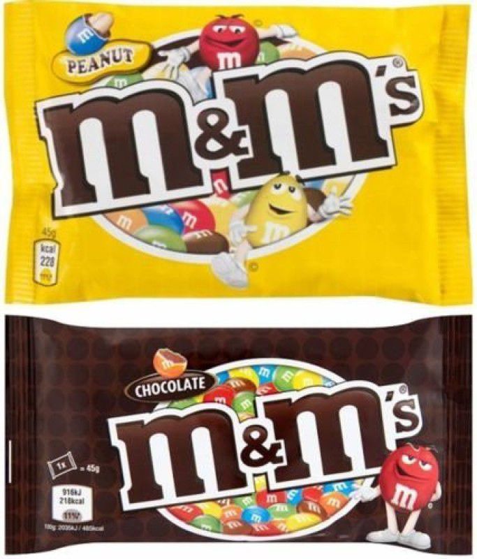 m&m's Chocolate Candy Combo - Chocolate + Peanut Sugar Shell - 2 X 45Gms Crackles  (2 x 45 g)