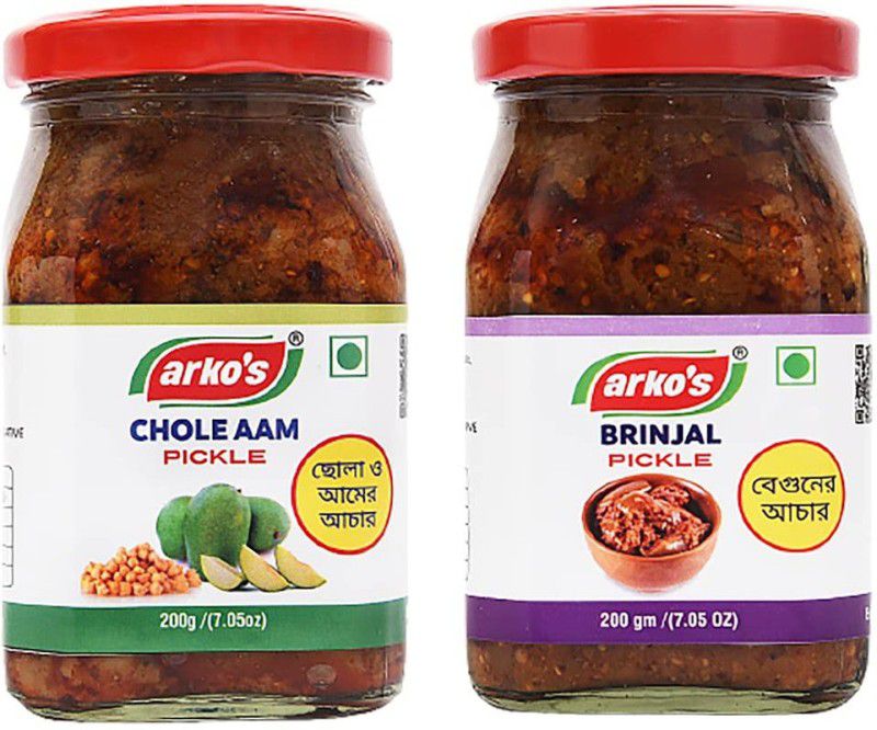 ARKOS Homemade Combo Pickle Brinjal and Choleaam Pickle Brinjal Pickle  (2 x 200 g)