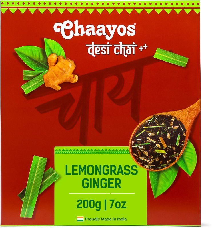 Chaayos Lemongrass Ginger Chai Patti | Refreshing Flavour Premium Tea Lemon Grass, Ginger Tea Pouch  (200)