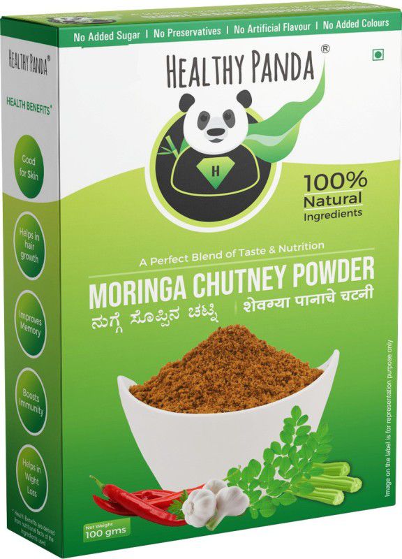 HEALTHY PANDA 100% Natural Moringa Chutney Powder / Drumstick leaves Chutney Powder / Munagaku Chutney Podi / Munagaku Karam Podi (800 Gms) 100 Pack of 8 Chutney Powder  (8x100 g)