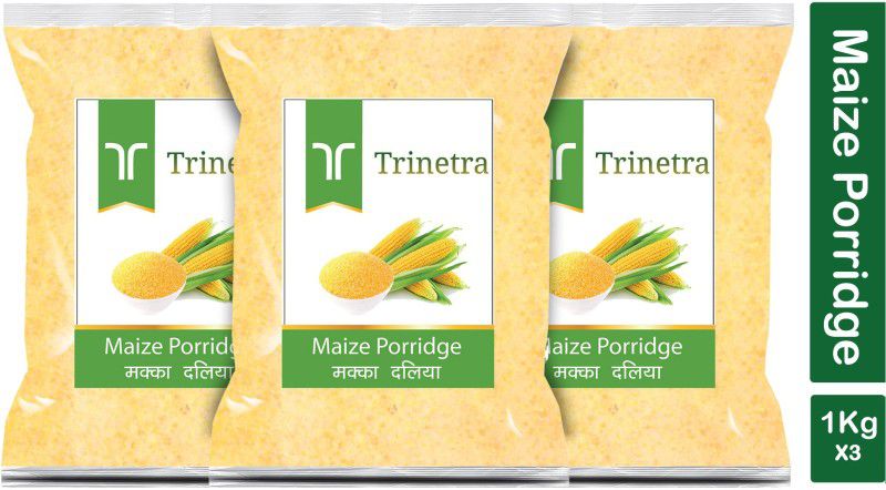 Trinetra Best Quality Makka Daliya (Maize Porridge)-1Kg (Pack Of 3) Pouch  (3 x 1000 g)