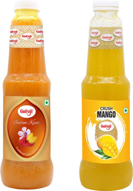 SHREE GURUJI Badam kesar and Mango Crush  (2 x 1 L)