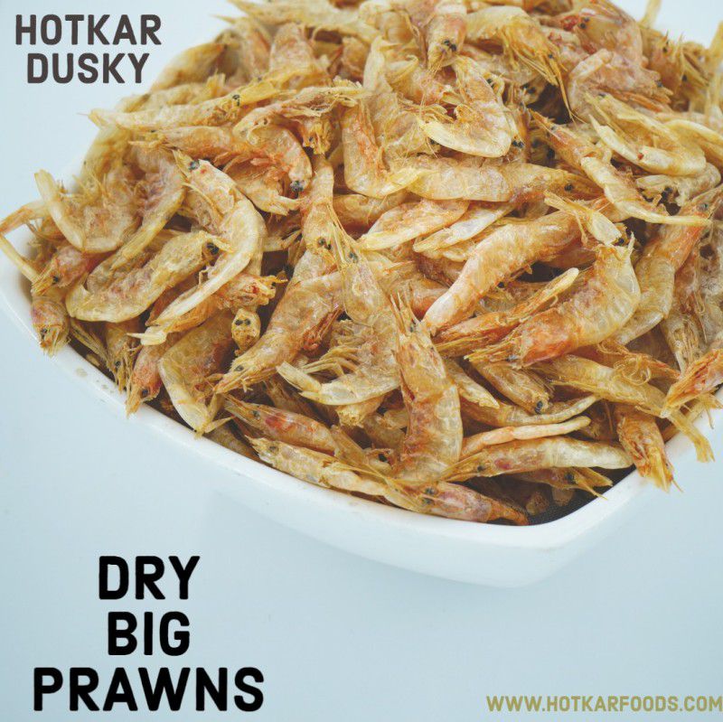 hotkar Dry and Salted Big shrimps/prawns (110gms) Clean 110 g  (Pack of 1)