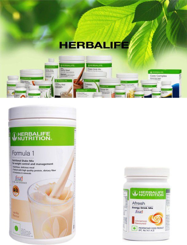 Herbalife Nutrition Formula 1 Vanilla 500 gm With Afresh Cinnemon 50 gm Set of 2 Combo  (Formula 1 Vanilla 500 gm, Afresh Cinnemon 50 gm)