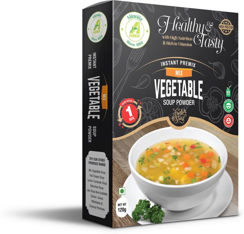 AARKAY Minnitz Instant Mix Vegetable Soup 480 G  (Pack of 4, 480 g)