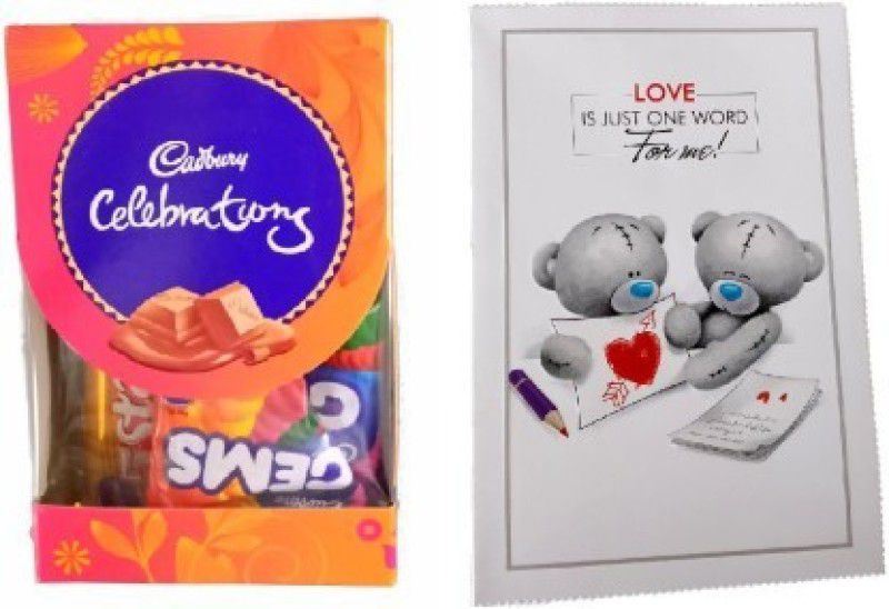 Festivalsbazar Mini Gift Pack Chocolate With Greeting Card For Your SweetHeart Combo  (Cadbury Mini Gift Pack Chocoate - 1, Greeting Card - 1)