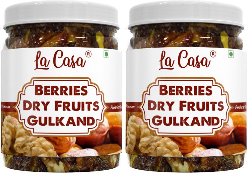 La Casa Pushkar Gulkand with Dry Fruits & Berries | Combo Pack of 2 | Homemade & Organic | 800 g  (Pack of 2)