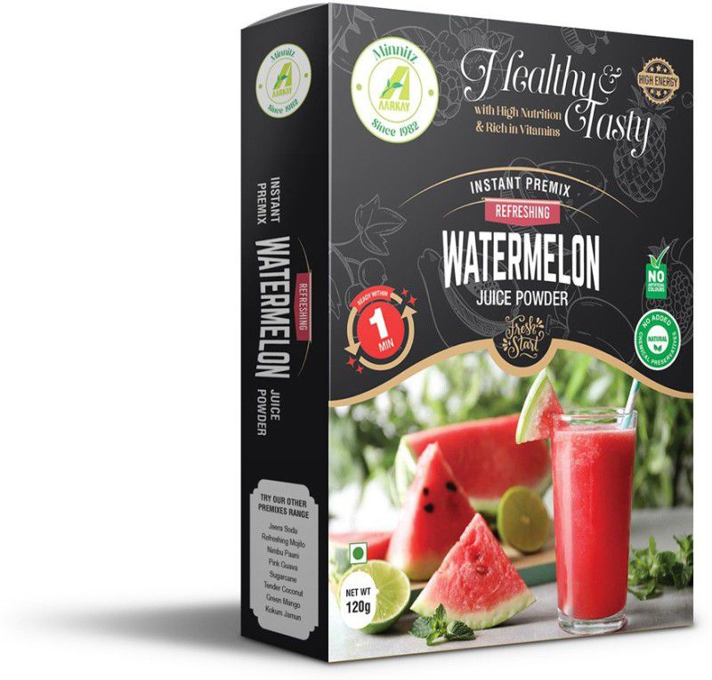 AARKAY Minnitz Fresh and Delicious Watermelon Juice Powder  (2 x 120 ml)