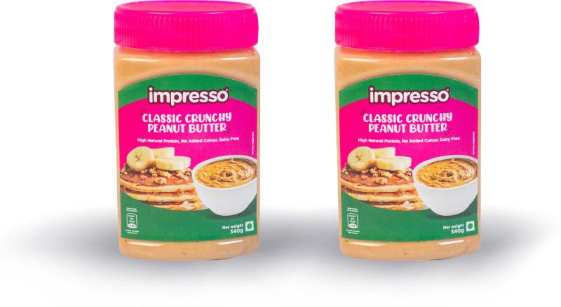 IMPRESSO Pack of 2 (Classic Crunchy Peanut Butter 340g) 680 g  (Pack of 2)