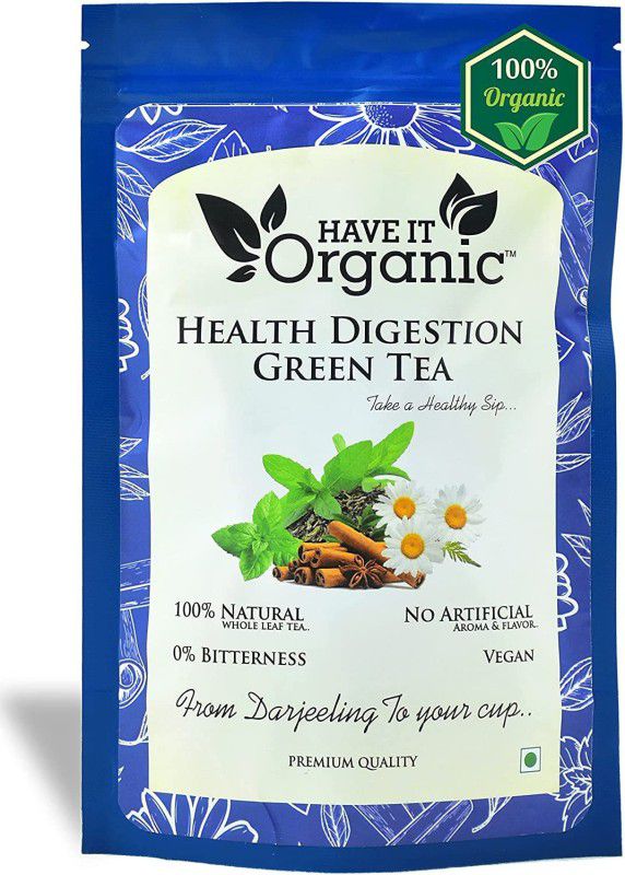Have It Organic Healthy Digestive Premium Long Leaf Loose Green Tea For Reduces Stomach Gas Green Tea Pouch  (100 g)