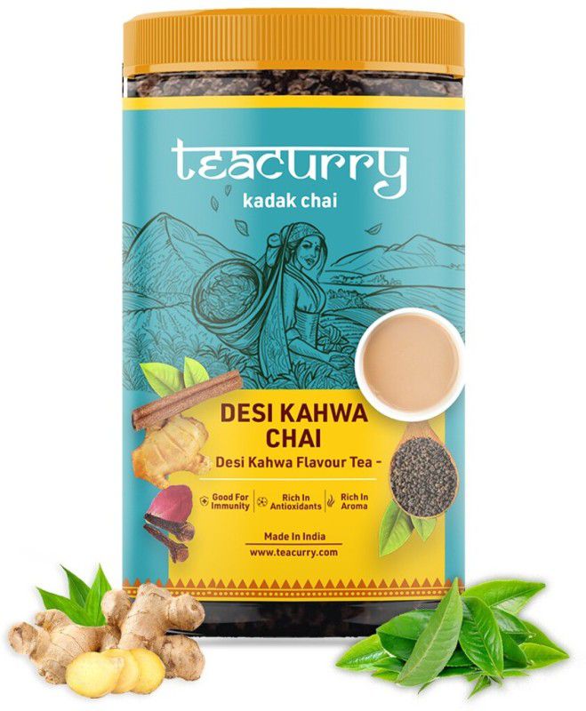 TEACURRY Desi Kahwa Chai - Helps to Cleanse Digestive System and Improves Metabolism Assorted Tea Tin  (100 g)