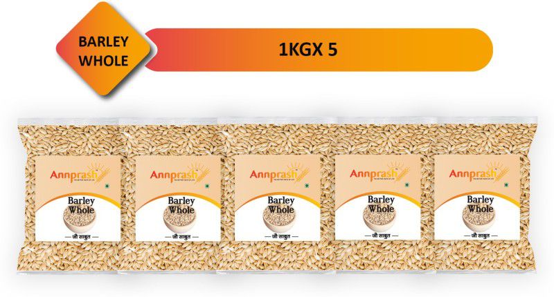 Annprash Best Quality Barley Whole / Jau Sabut - 5kg (1kgx5) Barley  (5 kg, Pack of 5)