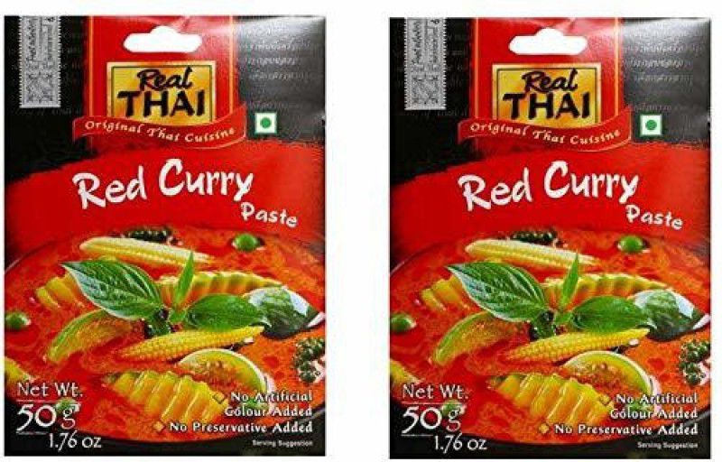 Real Thai Red Curry Paste 2X50GM (Imported) (pack of 2) Combo  (2 x 0.05 kg)