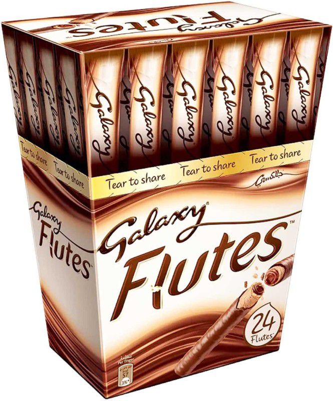 GALAXY Flutes Chocolate Cream With Crispy Waffer 24 × 11.5g Bars  (276 g)