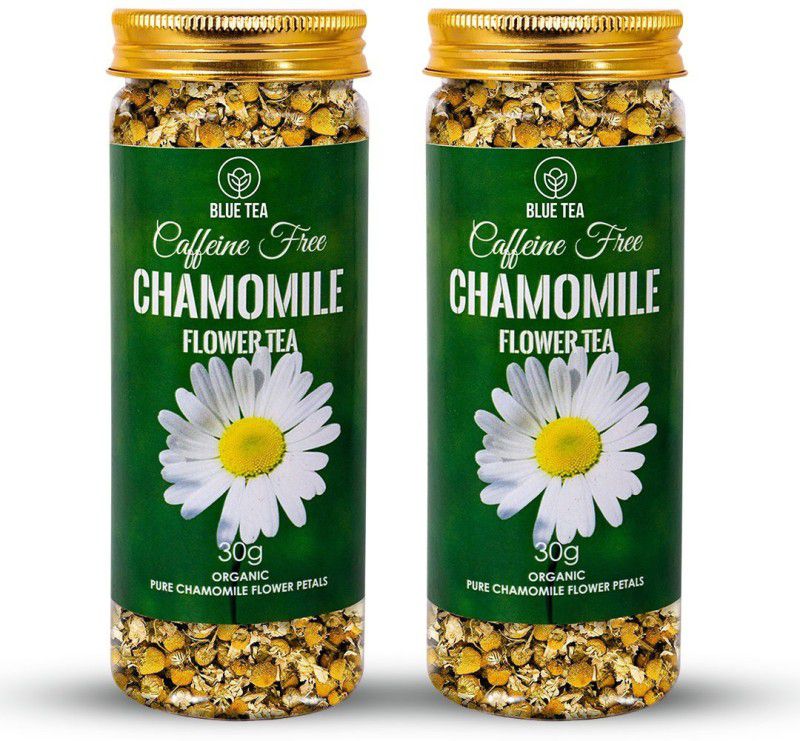 BLUE TEA Chamomile Flower Tea - 60 gram ( Pack of 2) || Relaxing Tea || Whole Flower Buds Chamomile Herbal Tea Plastic Bottle  (2 x 30 g)