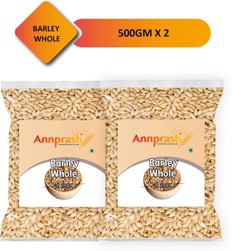 Annprash Best Quality Barley Whole / Jau Sabut - 1kg (500gmx2) Barley  (1 kg, Pack of 2)