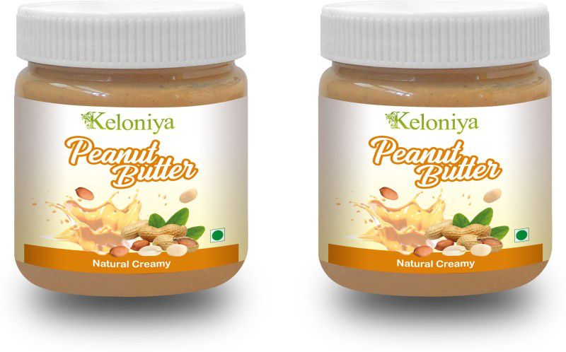 Keloniya Natural Creamy (350GM) Protein|High Protein Peanut Butter|Vegan (combo pack 2) 350 g  (Pack of 2)