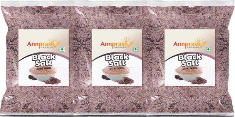 Annprash PREMIUM QUALITY BLACK SALT / KALA NAMAK 1500GM (500GMx3) Black Salt  (1.5 kg, Pack of 3)