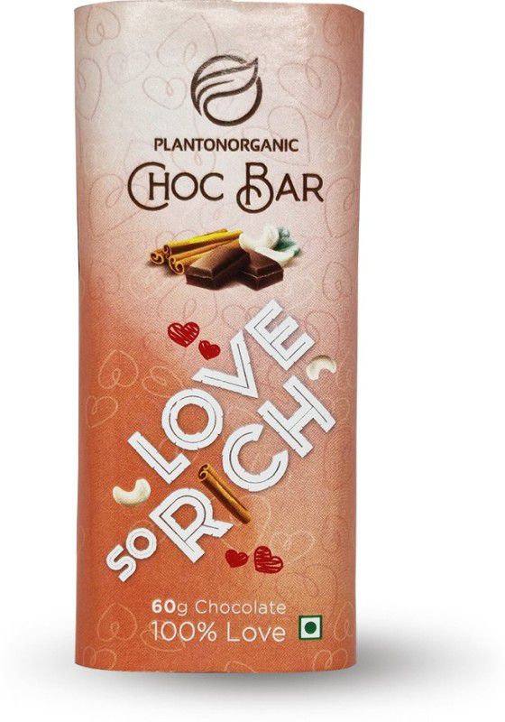 PLANTONORGANIC Organic Chocbar - Cinnamon Cashew Flavour - Buy 1 Get 1 Bars  (120 g)