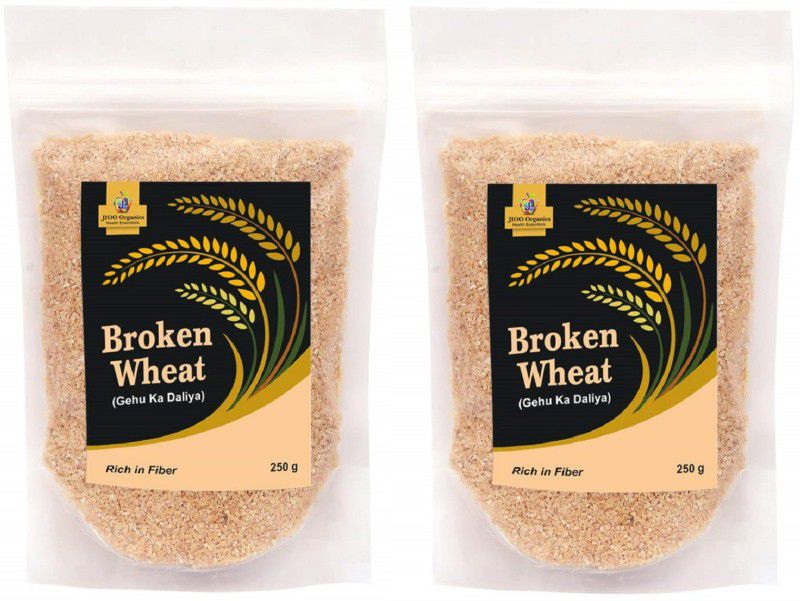 Jioo Organics Pack of 2 Broken Wheat or Dalia , (250g each) Broken Wheat  (500 g, Pack of 2)