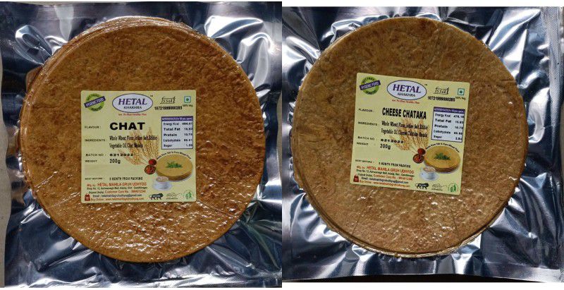 Hetal Khakhra Chaat Khakhra 200 gm x Cheese chataka Khakhra 200 gm  (2 x 200 g)