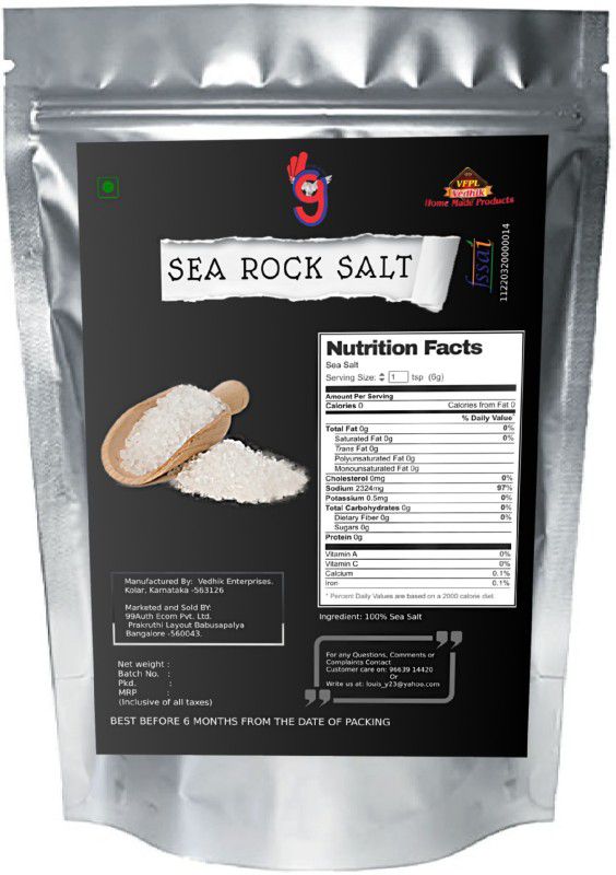 99Auth Pure Unprocessed 155g Sea Rock Salt Unrefined Sea Salt  (155 g)