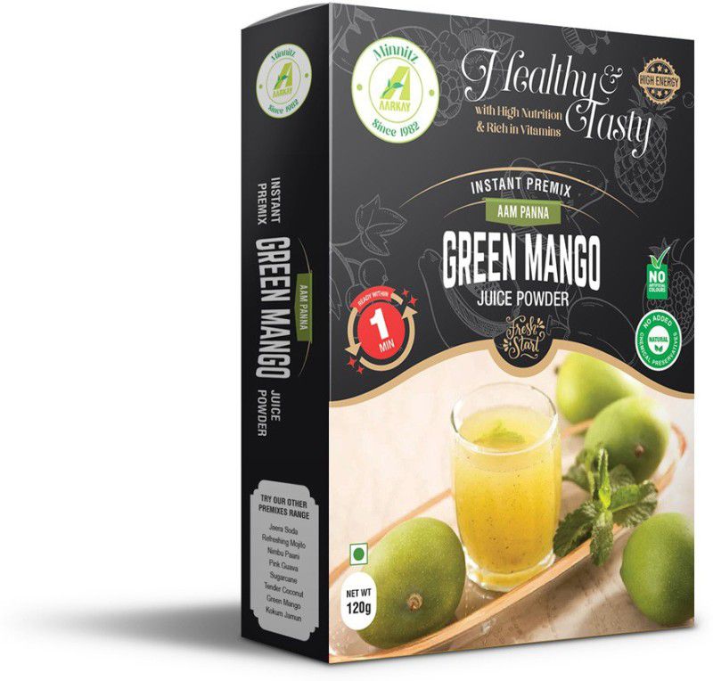 AARKAY Minnitz Fresh and Deliciousgreen Mango Juice Powder  (2 x 120 ml)