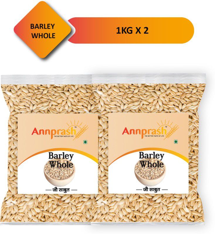 Annprash Best Quality Barley Whole / Jau Sabut - 2kg (1kgx2) Barley  (2 kg, Pack of 2)