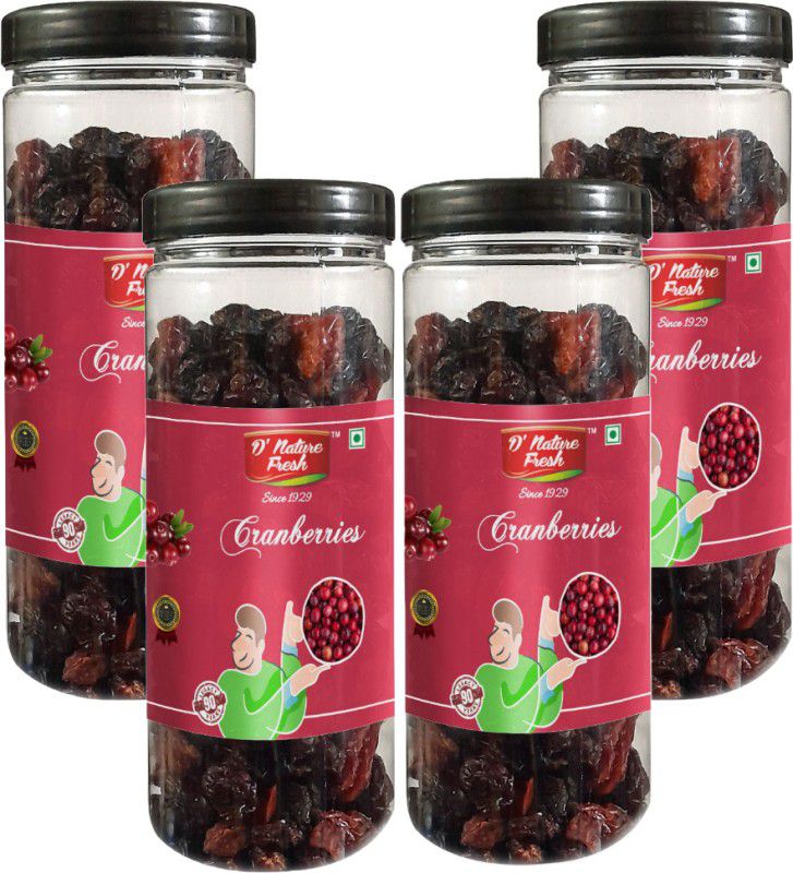 D NATURE FRESH Premium Dried Cranberries 1kg (Pack of 4-250g Each) Cranberries  (4 x 0.25 kg)
