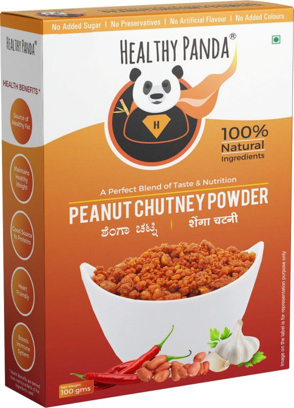 HEALTHY PANDA Uttar Karnataka’s Famous Pounded Peanut Garlic Chutney Powder/Groundnut Chutney Powder(Shenga Chutney)(100 gms) 100 X 1 Chutney Powder  (100 g)