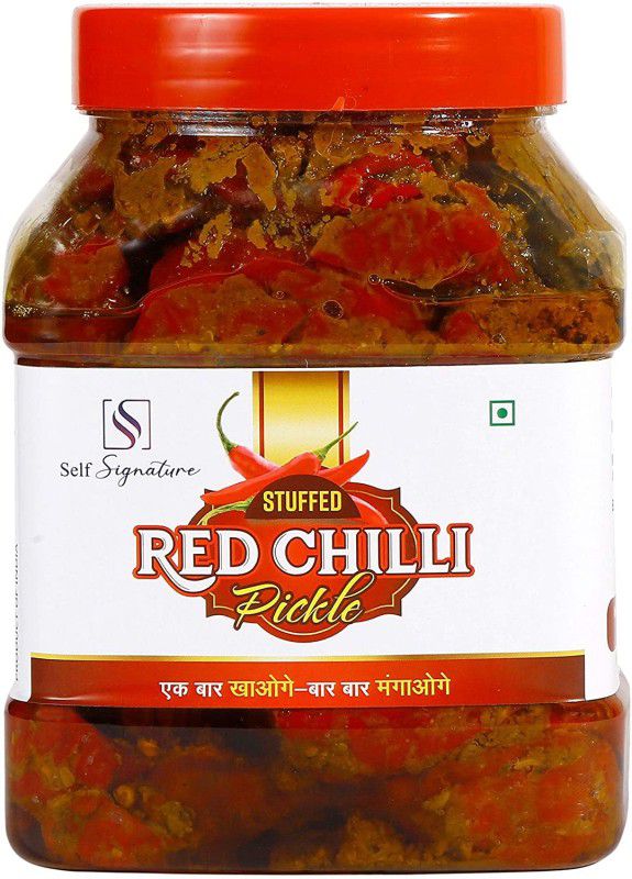self signature Organic Stuffed Banarasi Red Chilli Pickle, Mirchi Ka Achaar Red Chilli Pickle  (900 g)