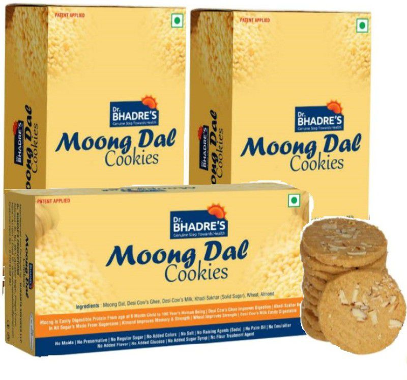 Dr. BHADRE'S Cookies Biscuit 810 gm (Pack of 3 , 270 gm X3 ) with Mix of Dry Fruits Khadi Sakar Wheat Milk Ghee | Cashew Biscuits for Kids Digestive  (810 g, Pack of 3)