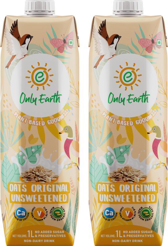 Only Earth Oats Milk Unsweetened 2Pack  (OATS, 2 x 1 L)
