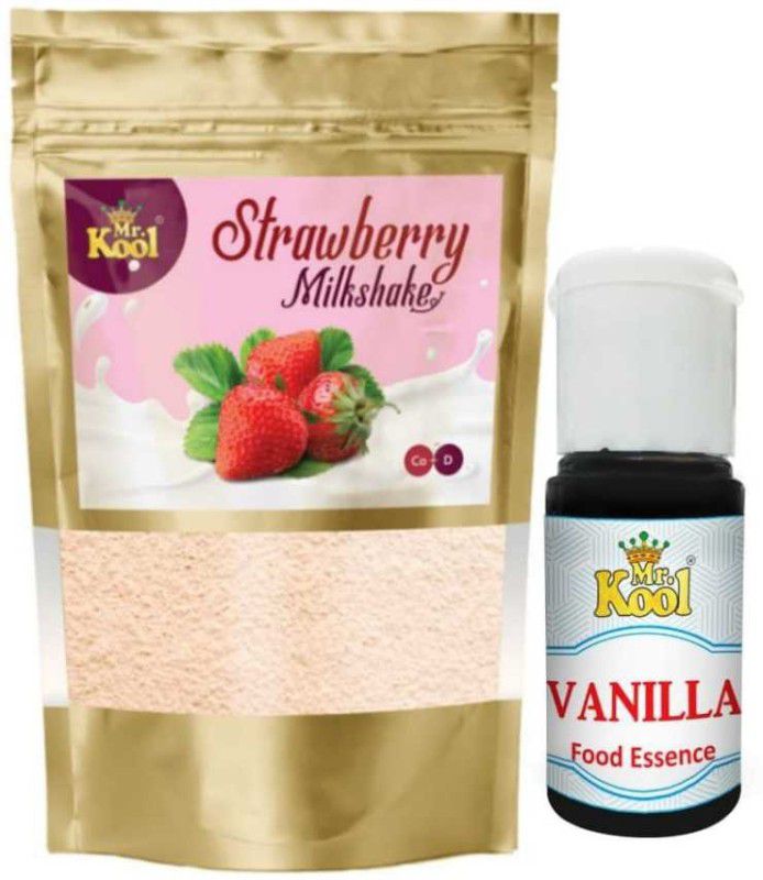 Mr.Kool Delicious Milkshake Premium Combo | Strawberry Milkshake | Vanilla Essence | Combo 120g Combo  (Strawberry Milkshake-100g, vanilla essence 20ml)
