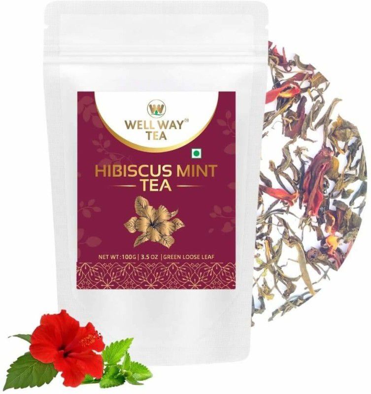 Well Way Tea Hibiscus Mint Green Tea 50GM POUCH Herbal Tea Pouch  (50 g)