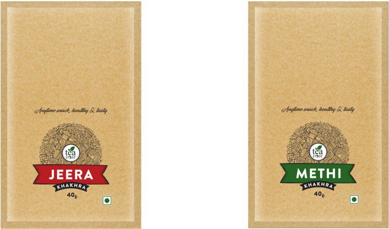 teapost Jeera Khakhra 40 gm x Methi Khakhra 40gm - pack of 5  (10 x 40 g)